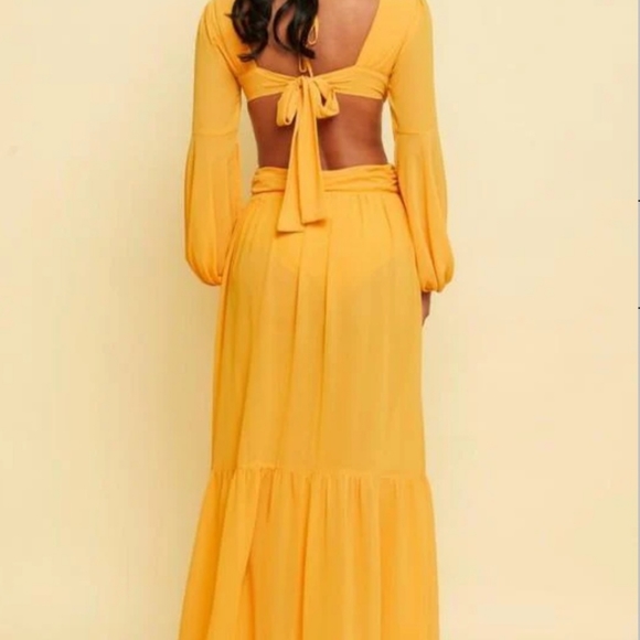 Dresses | New Yellow Gold Cutout Maxi Dress | Poshmark